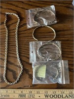 24 inch necklace, (4) copper magnet bracelets