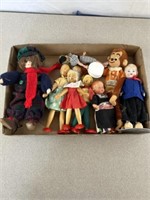 Vintage dolls, including wooden dolls made in