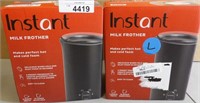 2x Instant Brand Milk Frother