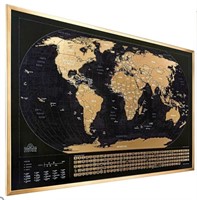 XL Scratch Off Map of The World with Flags New