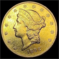 1892-S $20 Gold Double Eagle CLOSELY UNCIRCULATED