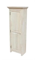 Solid Parawood Storage Cabinet, Unfinished Wood