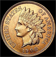 1908 RD Indian Head Cent GEM BU