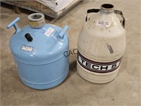 Lot of 2 - 5L Liquid Nitrogen Tanks (Blue/White)