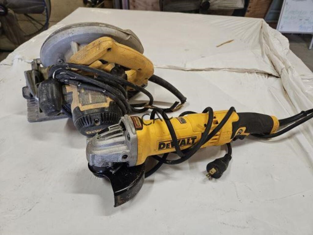 Dewalt Circular Saw and Dewalt 5" Angle Grinder