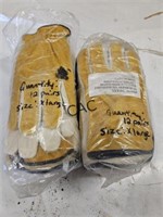 24 Pairs of Leather Work Gloves, Size XL