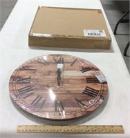 2 Stonebriar 14 inch round wood wall clocks