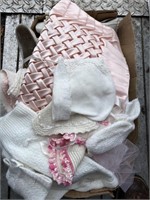 Assorted Baby Clothes and Blankets.