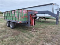 8' X 14' Hyd dump gooseneck trailer, tndem axle