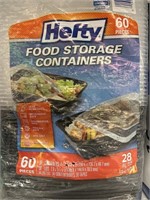 Hefty storage containers 60pcs