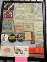 Railroad Ticket Stubs and More in Display Case.