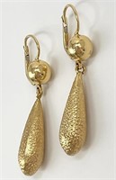 Pair 18k Gold Italian Earrings