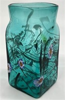 Signed Herb A Thomas Art Glass Flower Vase