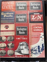 1960s Train Timetables in Display Case (9)