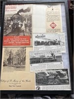 Railroad History Items in Display Case.
