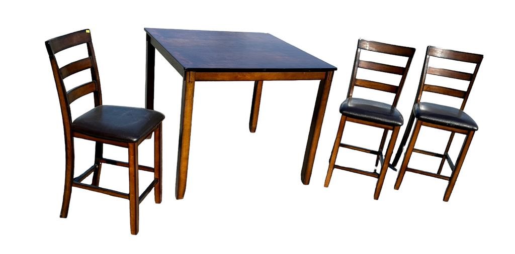 4 piece bar height table and chair set, table