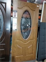 36" x 80" Left Hand Woodgrain Fiberglass Door