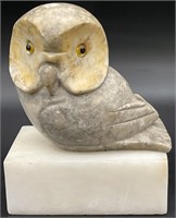 Marble Owl on Base