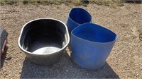 Little Giant poly tub, 2 blue 1/2 barrels