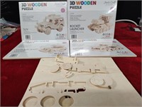 Five 3D Wooden Puzzles 4 Sealed 1 Open