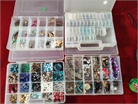 4 Boxes Jewelry Making Beads and Much More