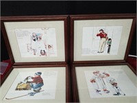 4 Framed Norman Rockwell Prints 11x16"