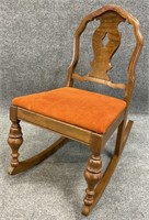 Carved Antique Walnut Rocking Chair