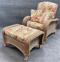 Synthetic Wicker Chair & Ottoman