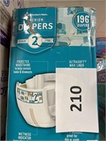 MM diapers 196 ct  size 2
