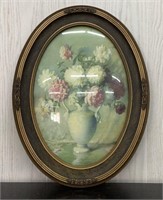 24x18" Convex Glass Vintage Floral Print