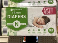 MM diapers 108 ct   Newborn