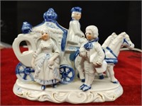 8 x 6" Colonial Figurines Blue & White