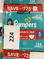 Pampers 124 diapers  size 5