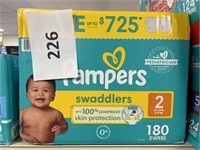 Pampers swaddlers 180 diapers  size 2