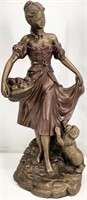 Austin Sculpture Woman w/ Apples & Dog