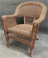 Synthetic Brown Wicker Arm Chair