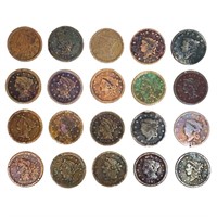 1817-1855 US Large Cents (20 Coins)