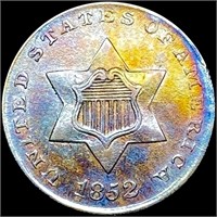 1852 Silver Three Cent GEM BU