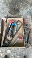 Hitch pins, hand saw, file