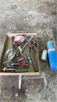 Torch, hand tools, pipe clamps