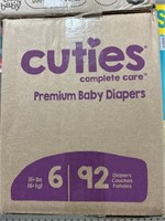 Cuties  92 diapers size 6