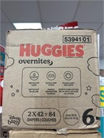 Huggies overnites  84 diapers  size 6