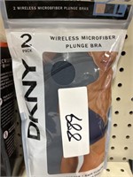 DKNY wireless plunge bra 2 pack L