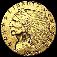 1908 $2.50 Gold Quarter Eagle HIGH GRADE