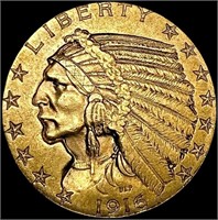 1916-S $5 Gold Half Eagle CLOSELY UNCIRCULATED