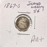 1867-S Seated Liberty Half Dime