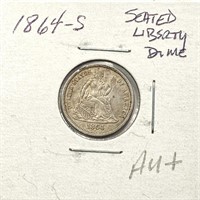 1864-S Seated Liberty Dime
