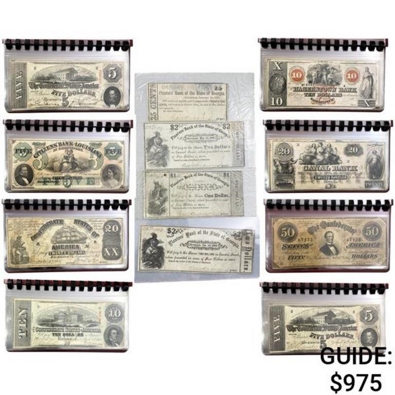 1857-1864 US Paper Currency Booklet (12 Items)