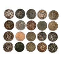 1817-1853 US Large Cents (20 Coins)