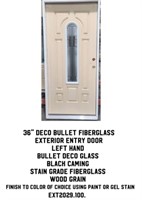 36" LH Deco Bullet Fiberglass Ext Entry Door